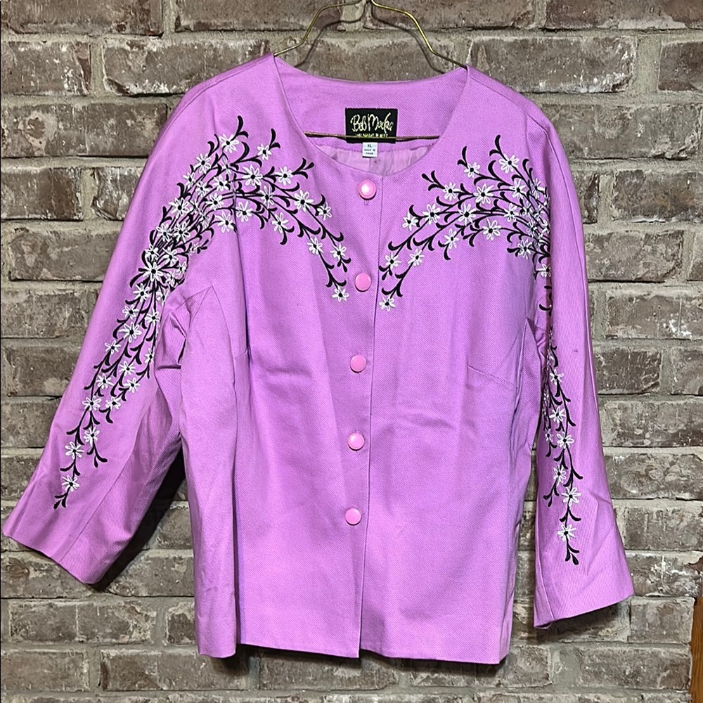 Bob Mackie Lavender Embroidered Jacket